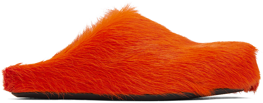 Orange Fussbett Sabot Loafers
