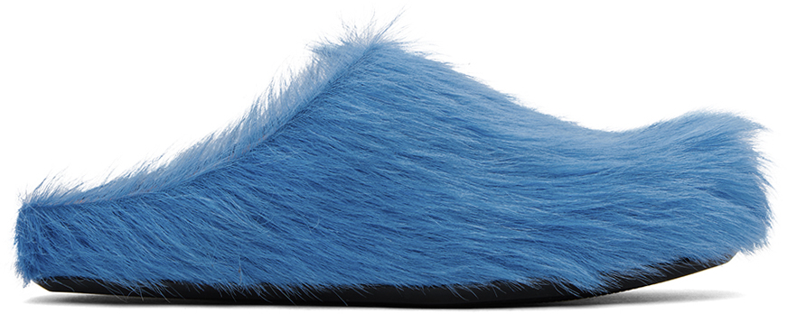 Marni Blue Fussbett Sabot Slippers In 00b56 Royal