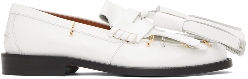 Marni White Bambi Loafers In 00w01 Lily White