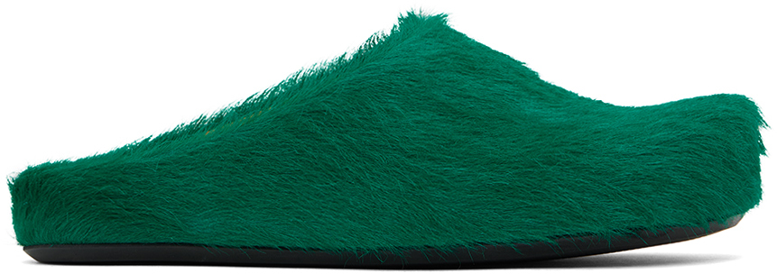 Marni Green Fussbett Sabot Slip-on Loafers In 00v62 Sea Green
