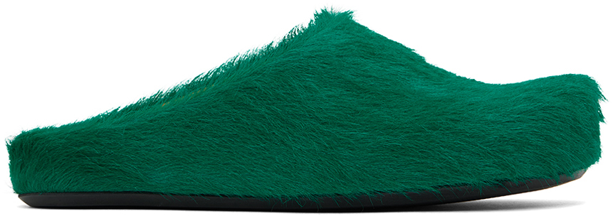 Green Fussbett Sabot Slip-On Loafers by Marni on Sale
