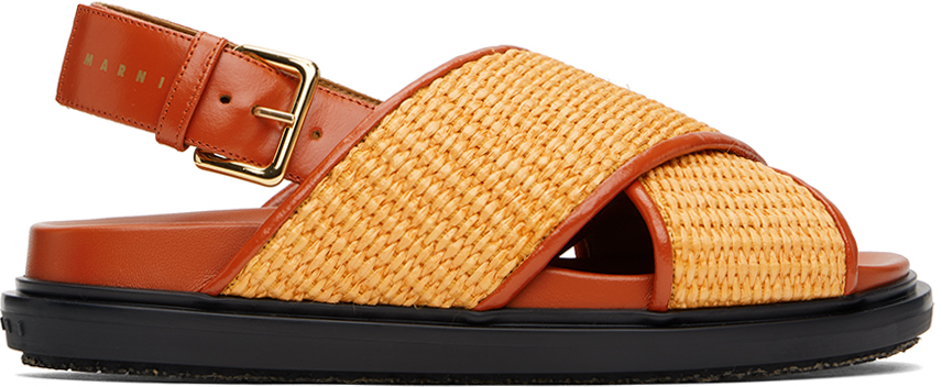 Orange Fussbett Sandals