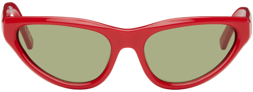 Marni Red Mavericks Sunglasses In Solid Red