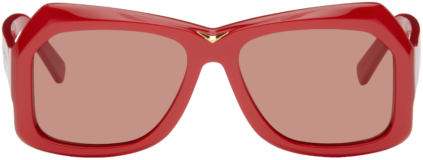Marni Red Tiznit Sunglasses In Metallic Cherry