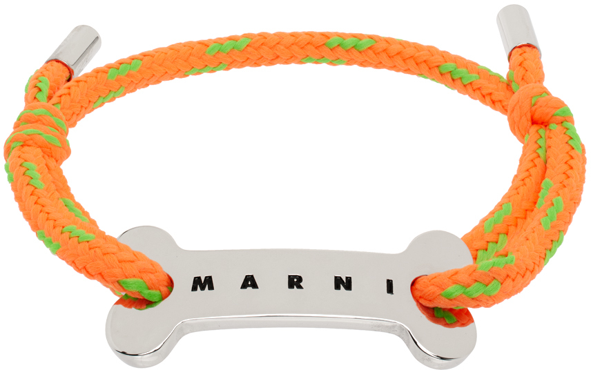 Shop Marni Orange Cord Bracelet In 00r35 Orange