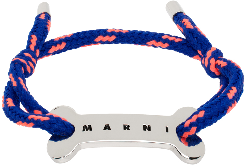 Marni Blue Cord Bracelet In 00b60 Ocean