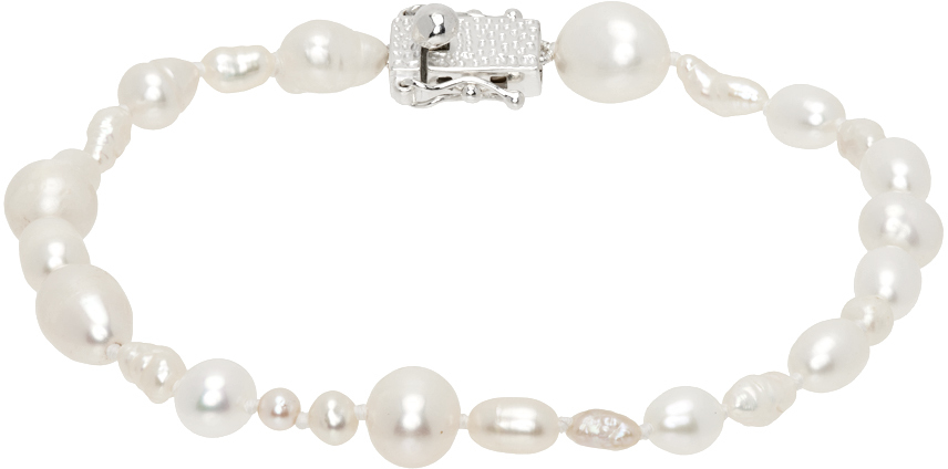 Bleue Burnham Off-white Antique Pearl Bracelet In Silver (925)