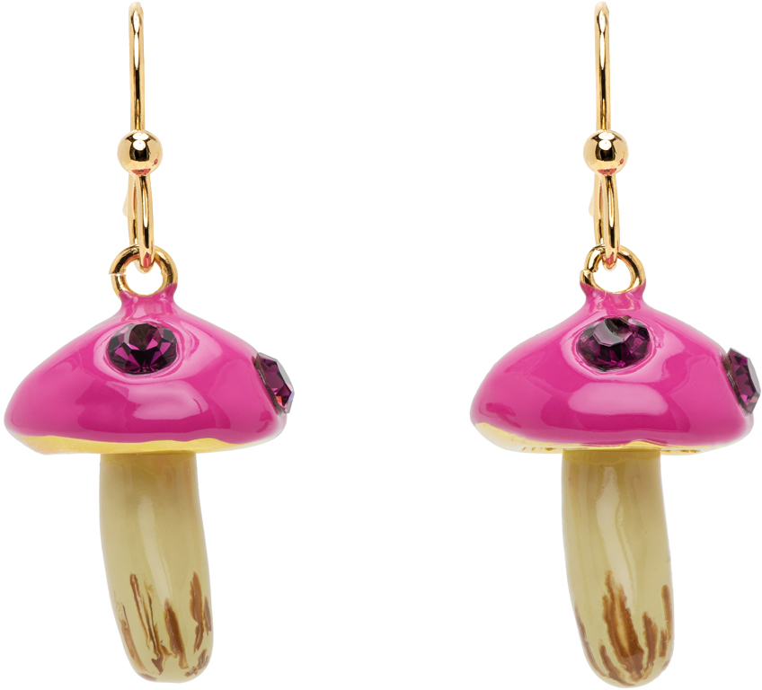 SSENSE Exclusive Pink Mushroom Earrings