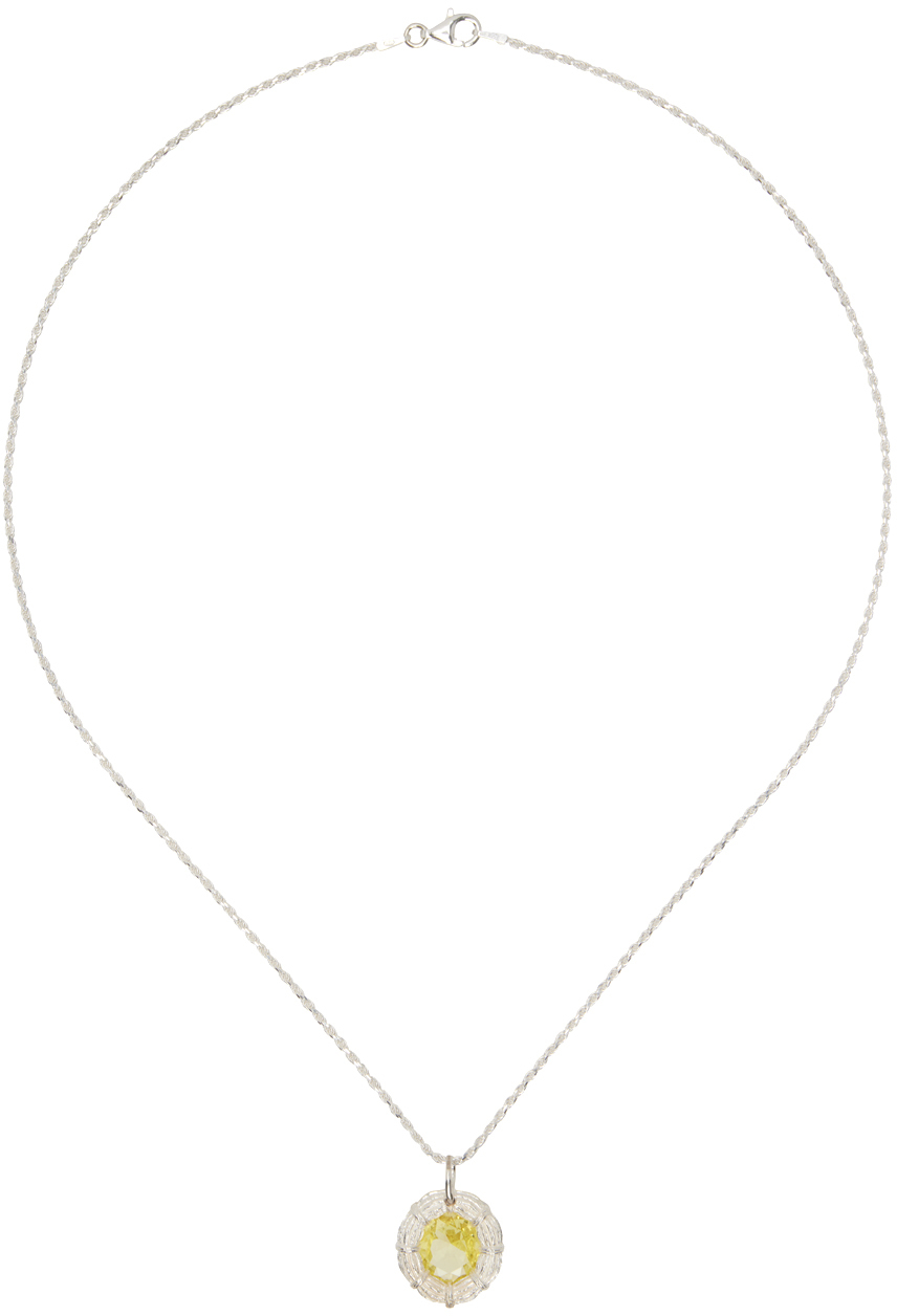 Bleue Burnham Ssense Exclusive Silver Bound Willow Pendant Necklace In Silver (925)