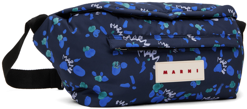 MARNI BLUE LARGE MARSUPIO POUCH