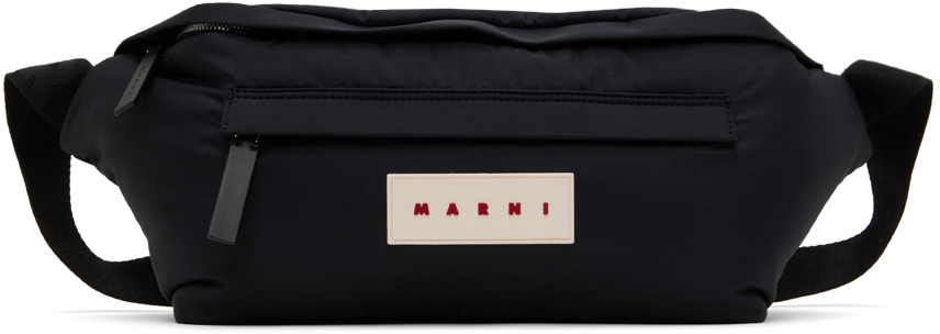 Shop Marni Black Large Puff Belt Bag In 00n99 Black