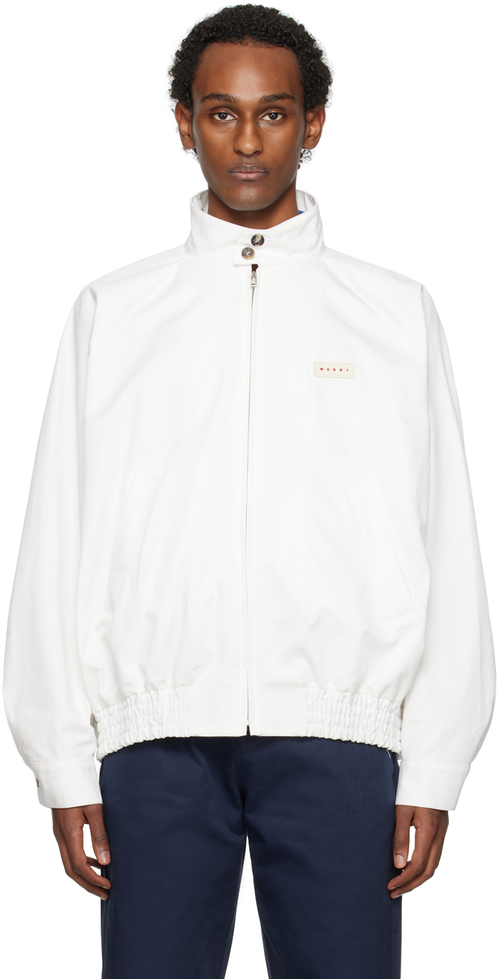 Shop Marni White Oversized Jacket In 00w01 Lily White