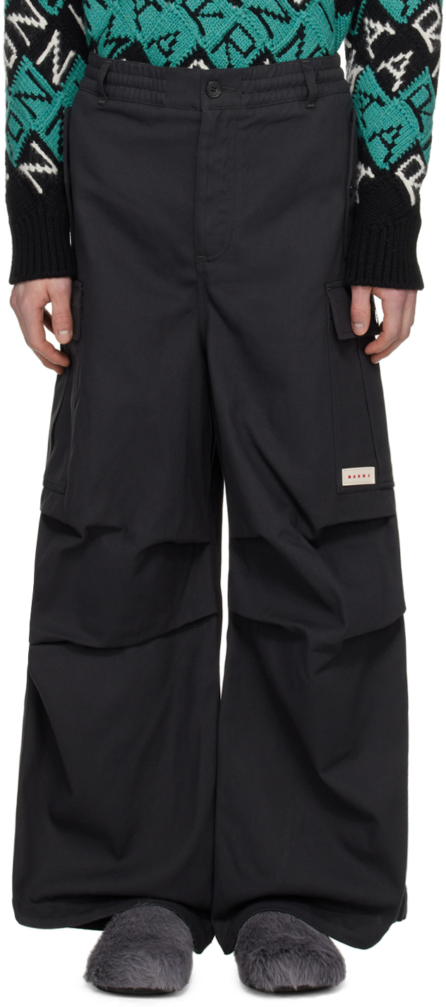 Shop Marni Gray Loose-fit Cargo Pants In 00n80 Granite