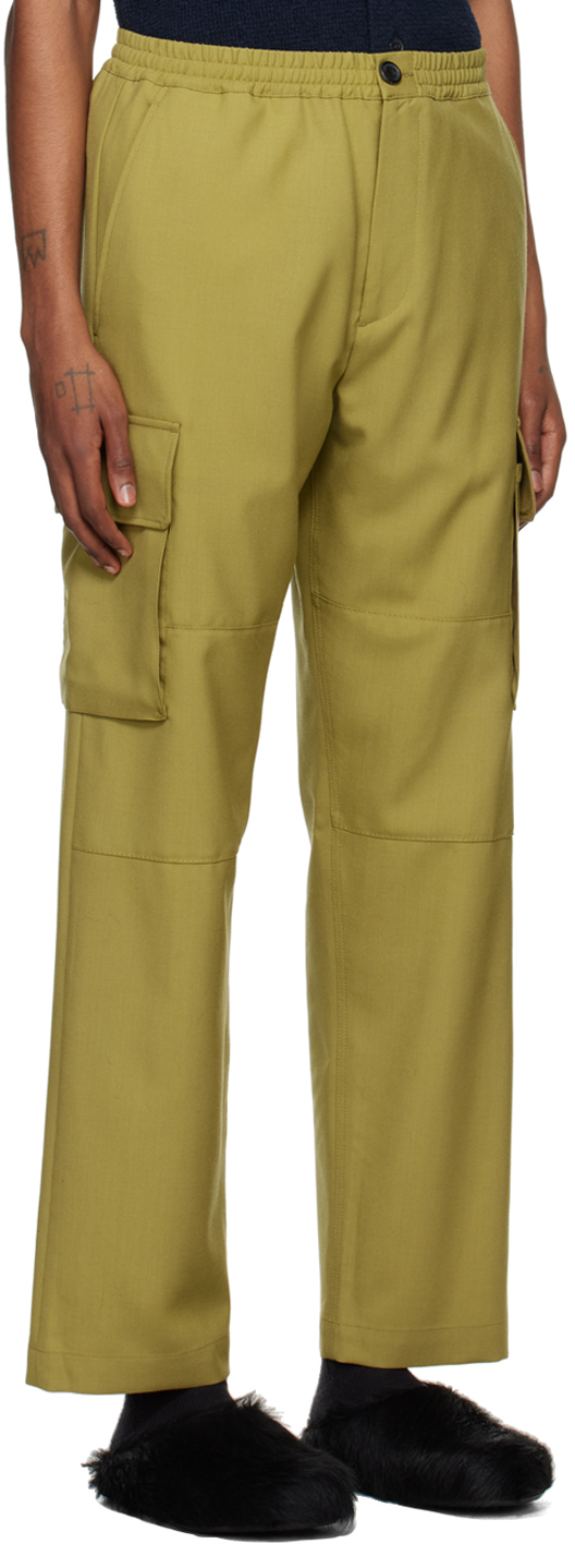 MARNI GREEN DRAWSTRING CARGO PANTS