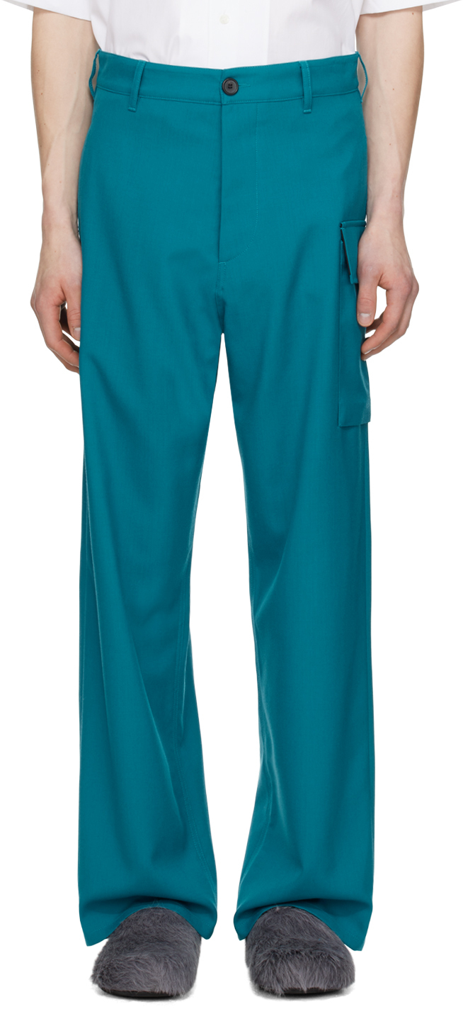 Marni Blue Straight-leg Cargo Pants In 00b67 Verdigris