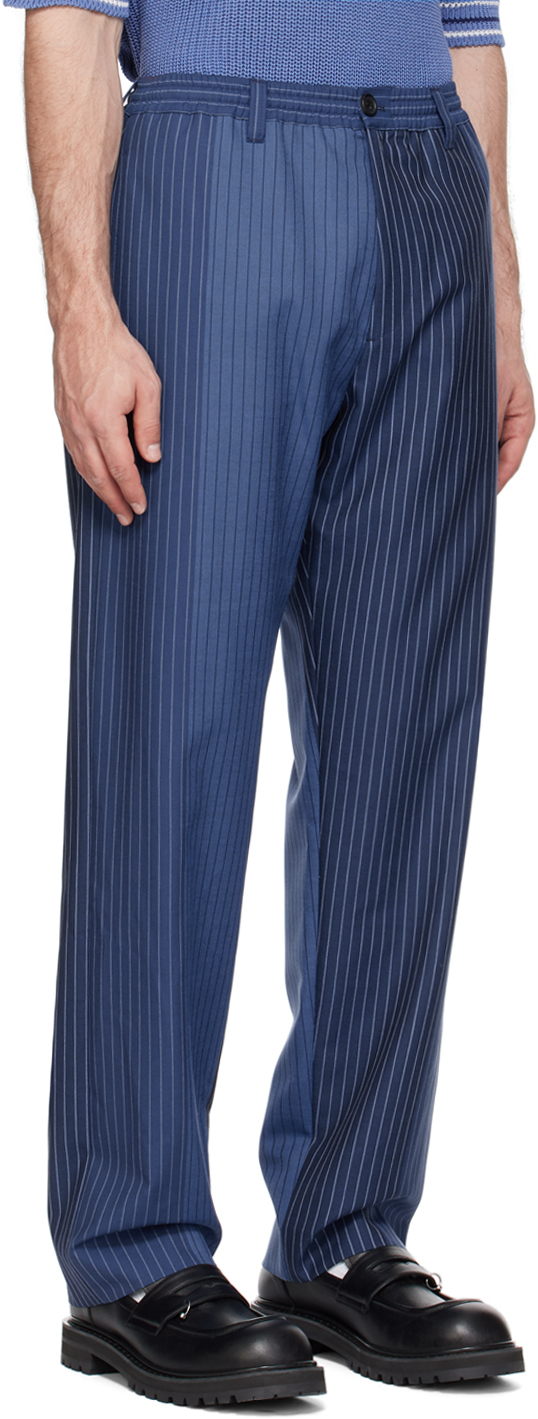 Marni Colour-block Pinstripe Pattern Trousers In Stb94 Blumarine