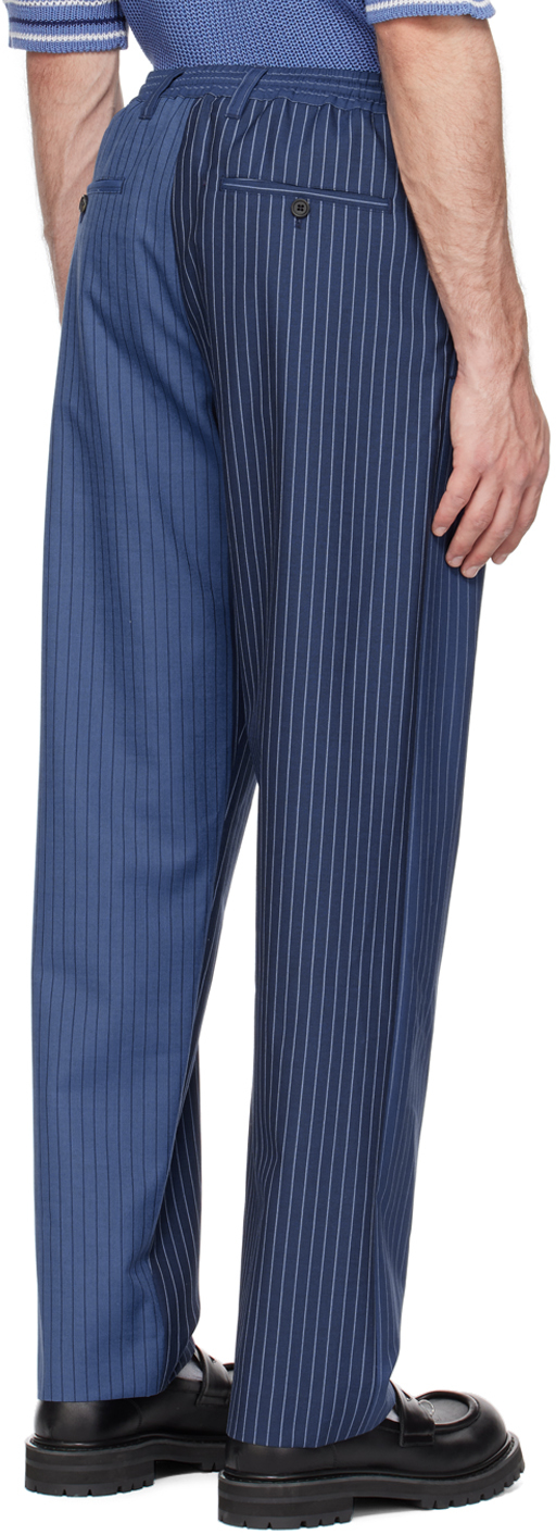 Marni Colour-block Pinstripe Pattern Trousers In Stb94 Blumarine