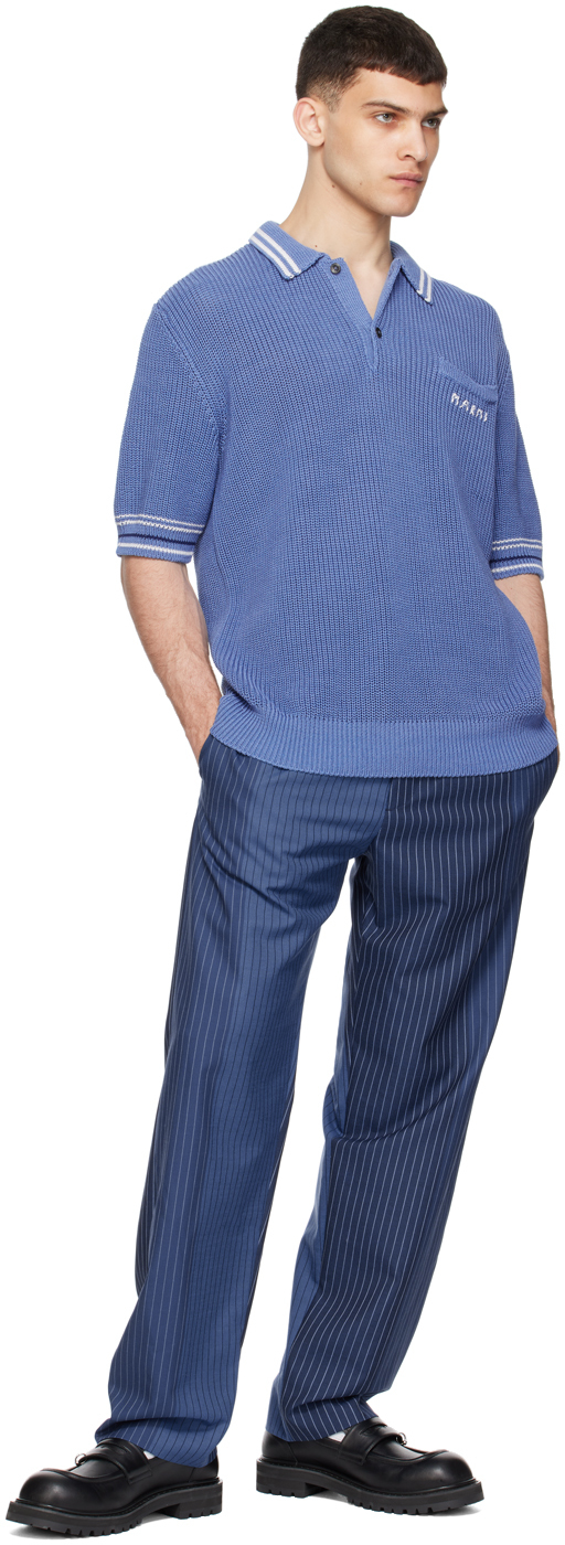 Marni Colour-block Pinstripe Pattern Trousers In Stb94 Blumarine