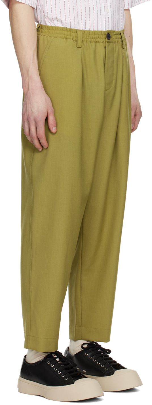 MARNI KHAKI DRAWSTRING TROUSERS