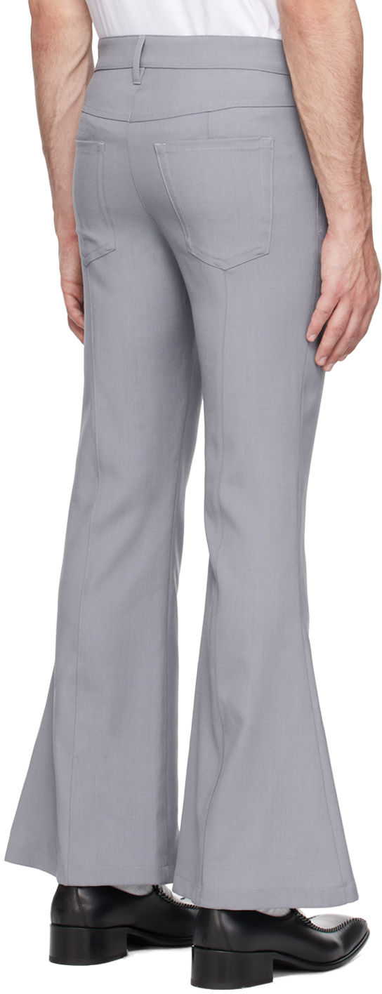 Marni Gray Embroidered Trousers In 00n30 Mercury