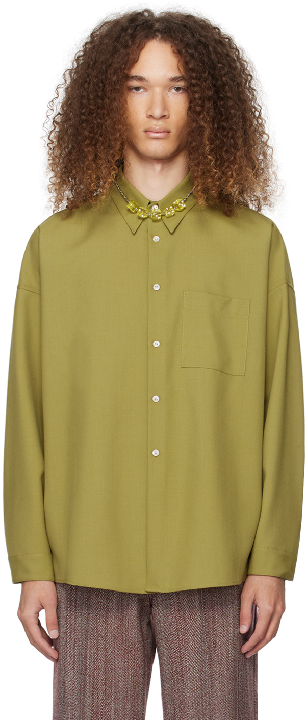 Marni Green Button-down Shirt In 00v37 Lime