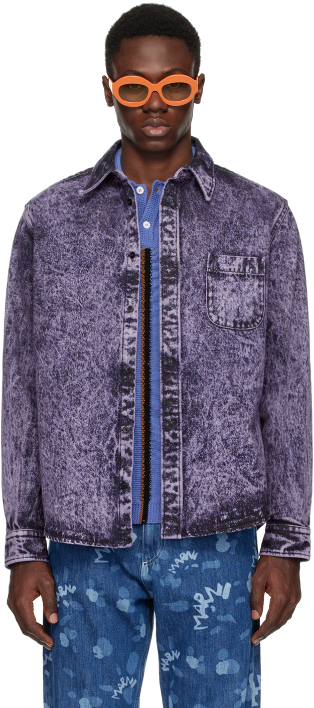Purple Button Denim Shirt