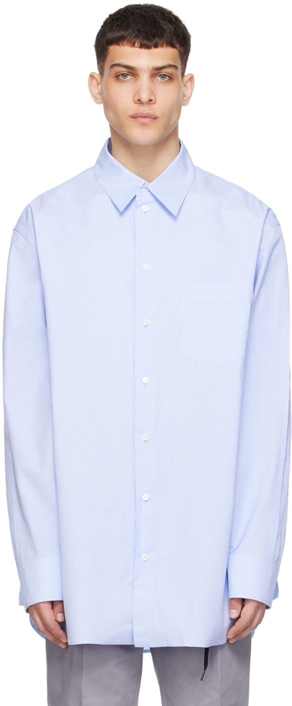 Shop Marni Blue Raw Edge Shirt In 00b21 Light Blue