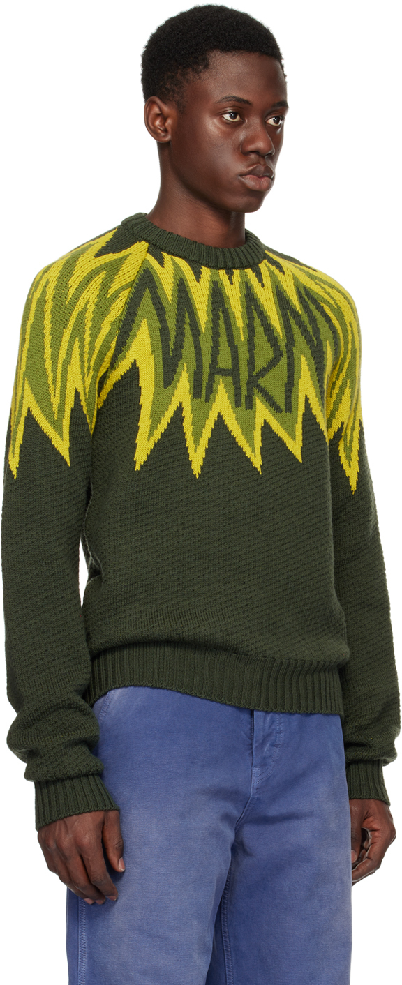 Marni Green Fire Island Sweater In 00v67 Leav Green
