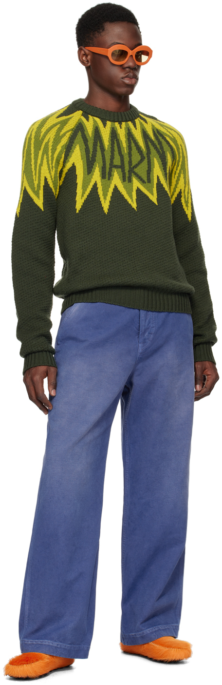 Marni Green Fire Island Sweater In 00v67 Leav Green