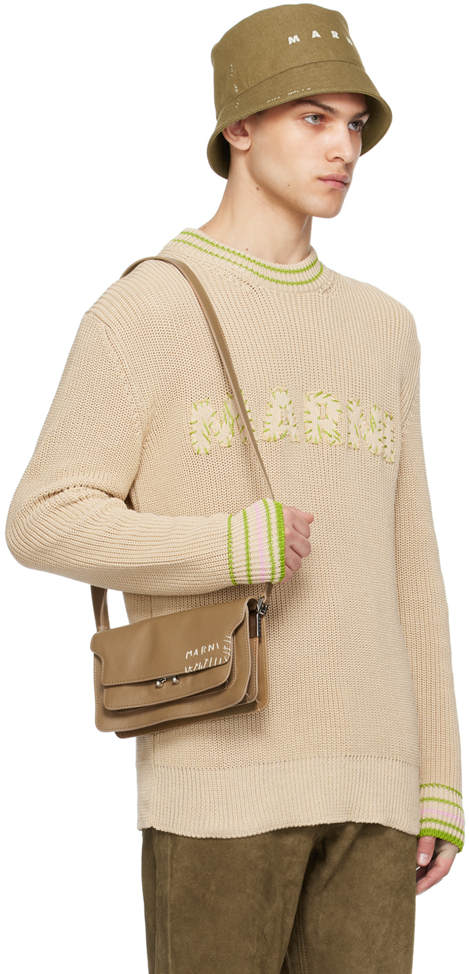Marni Beige Patches Sweater In 00w06 Ivory