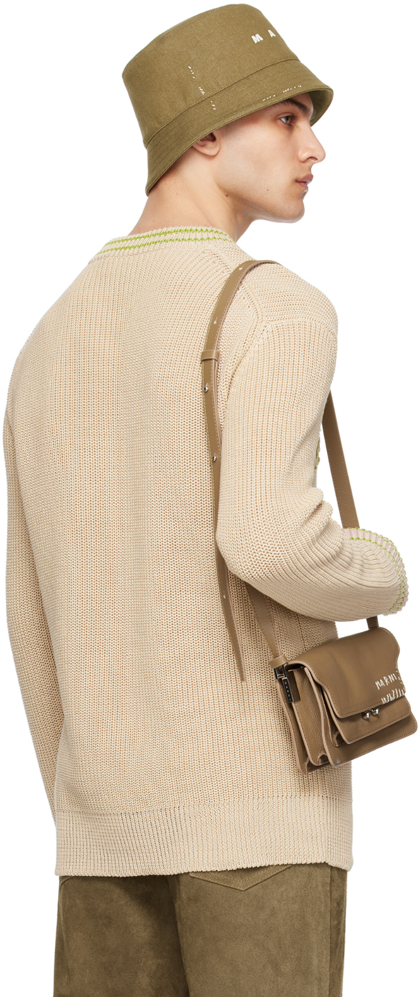 Marni Beige Patches Sweater In 00w06 Ivory