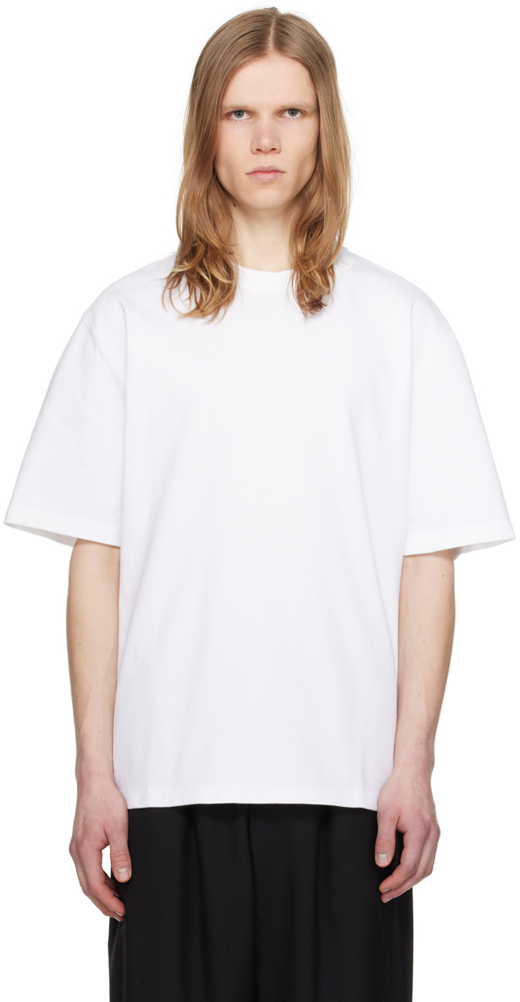 Marni White Appliqué T-shirt In 00w01 Lily White