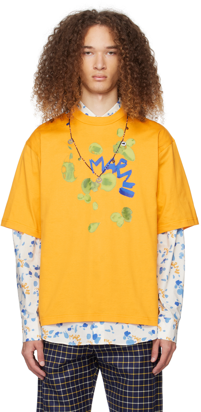Orange Dripping Flower T-Shirt