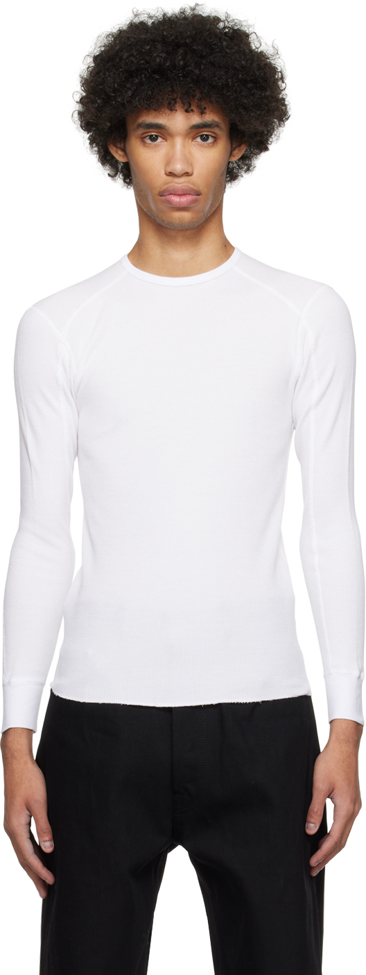 Carson Wach White Thermal Long Sleeve T-shirt In Optic White