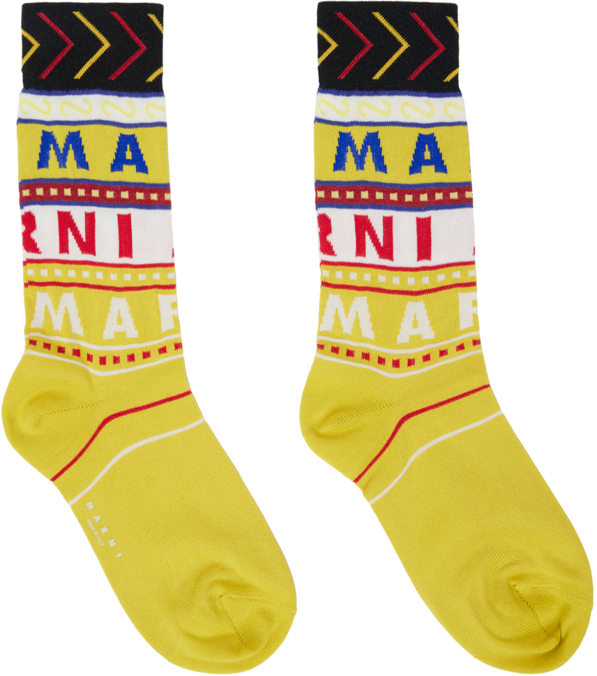 Yellow Logo Socks