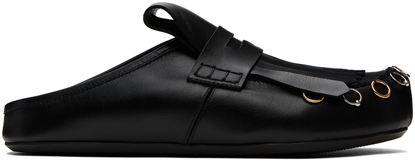 Marni Black Sabot Slip-on Loafers In 00n99 Black