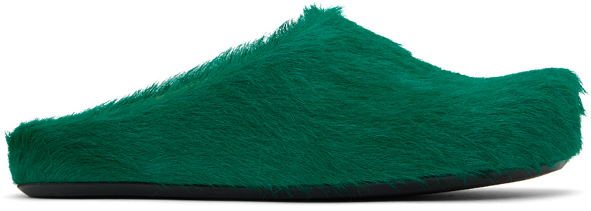 Shop Marni Green Fussbett Sabot Slip-on Loafers In 00v62 Sea Green