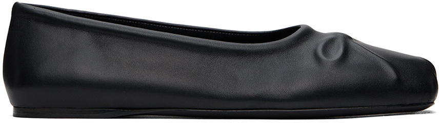 【関税込み】Marni ブラック Little Bow フラットシューズ Black nappa leather Little Bow sabot ballet flat | Marni