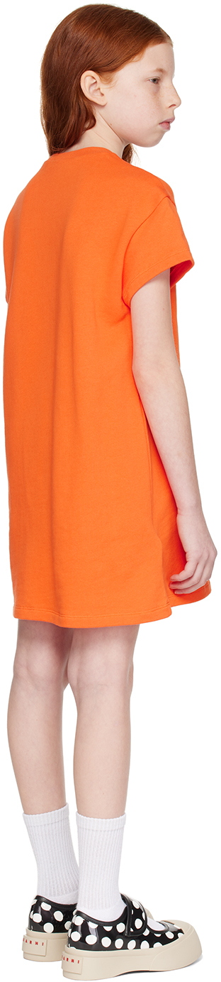 MARNI KIDS ORANGE BEADED DRESS 