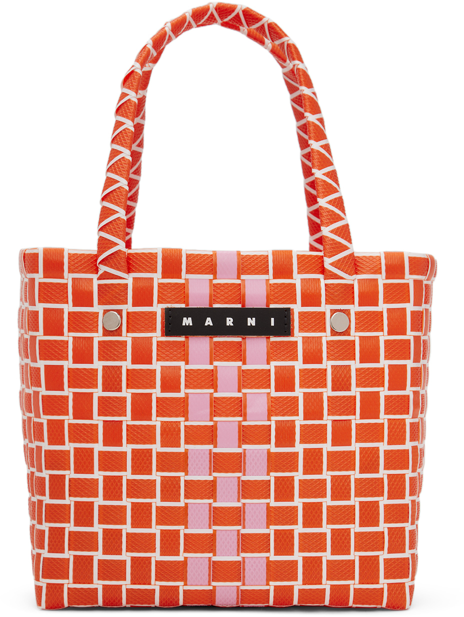 Marni Kids Orange Box Basket Bag In 0m429