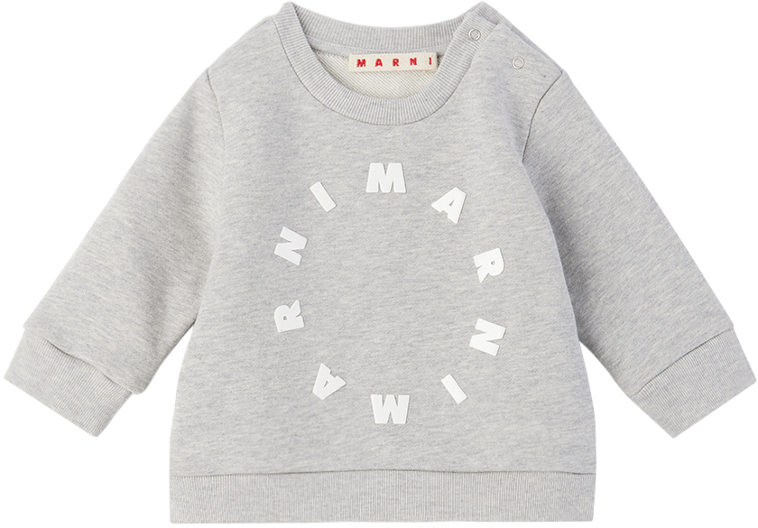 Marni Kids' Ms118u Sweat-shirt  Crew-neck Sweatshirt With Round Logo In 0m903