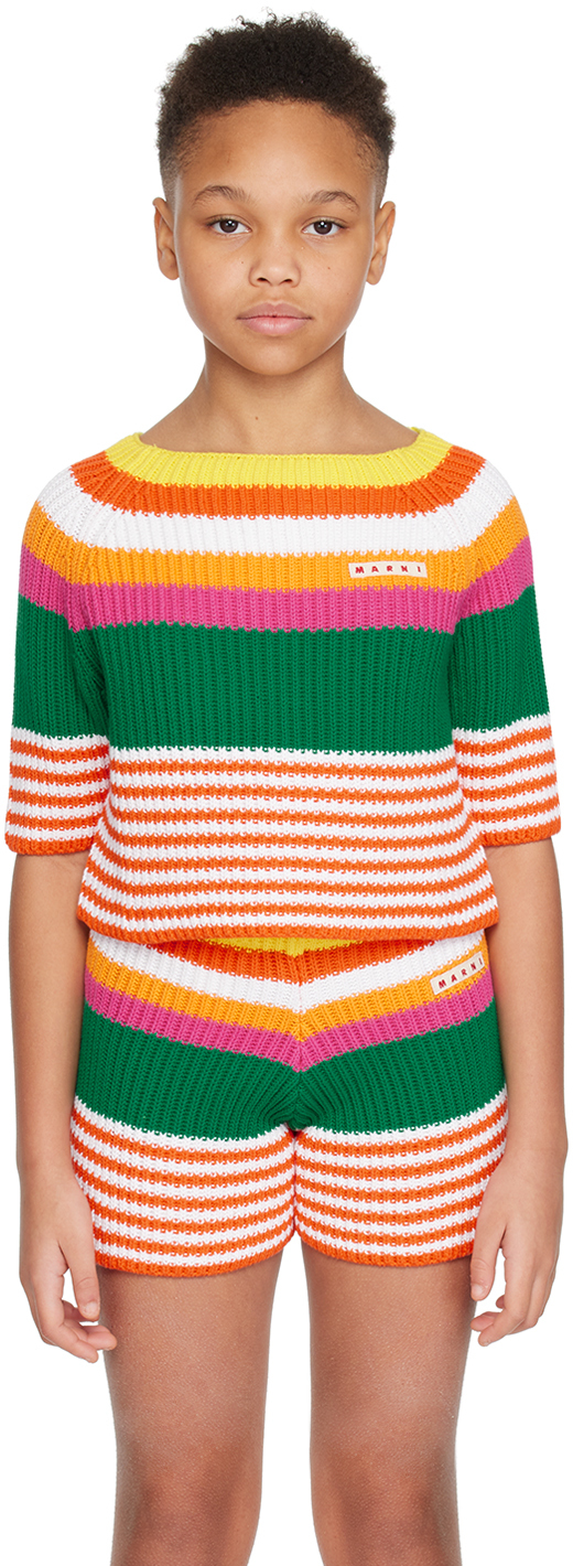 Shop Marni Kids Multicolour Striped Sweater In 0m429