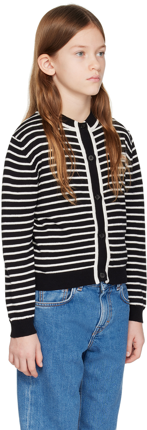 MARNI KIDS BLACK & WHITE STRIPED CARDIGAN 