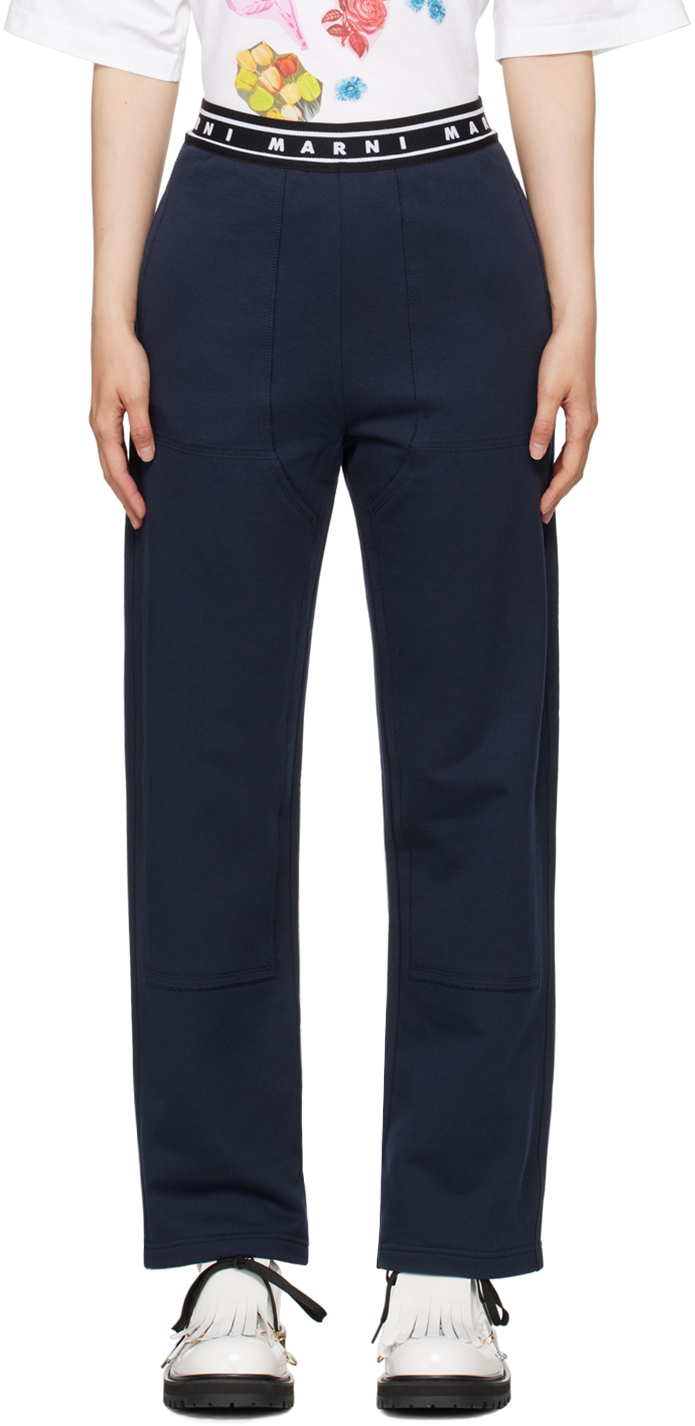 marni navy pocket trousers
