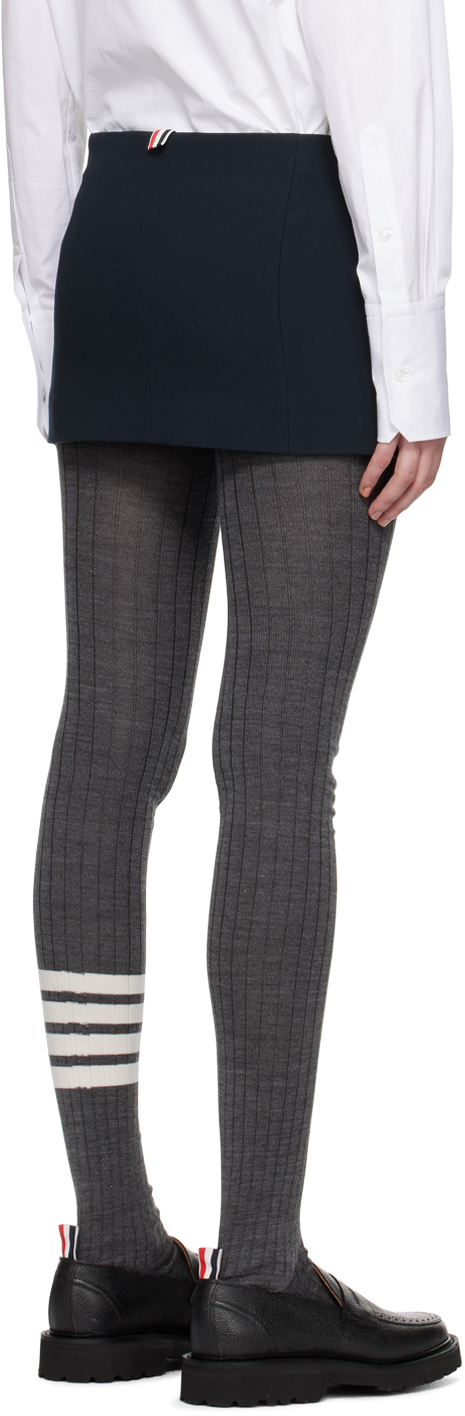 Thom Browne Navy Button Miniskirt In 415 Navy