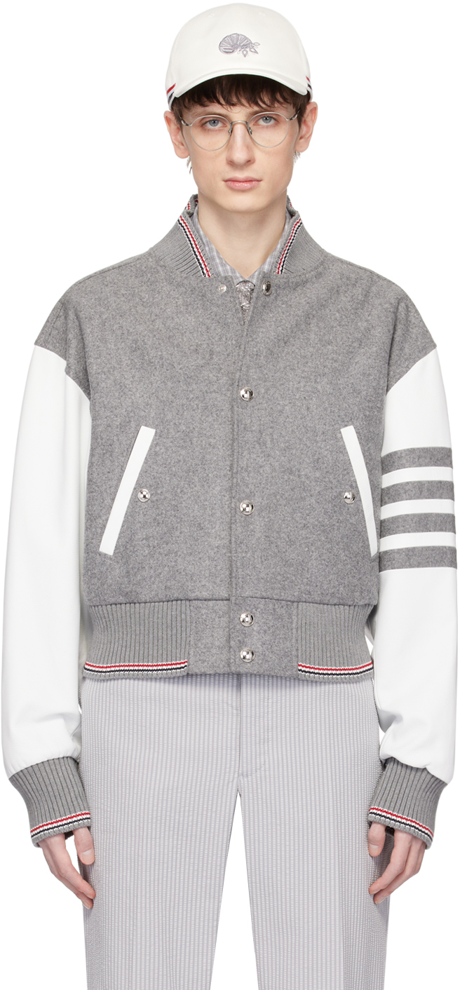 Gray & White 4-Bar Jacket
