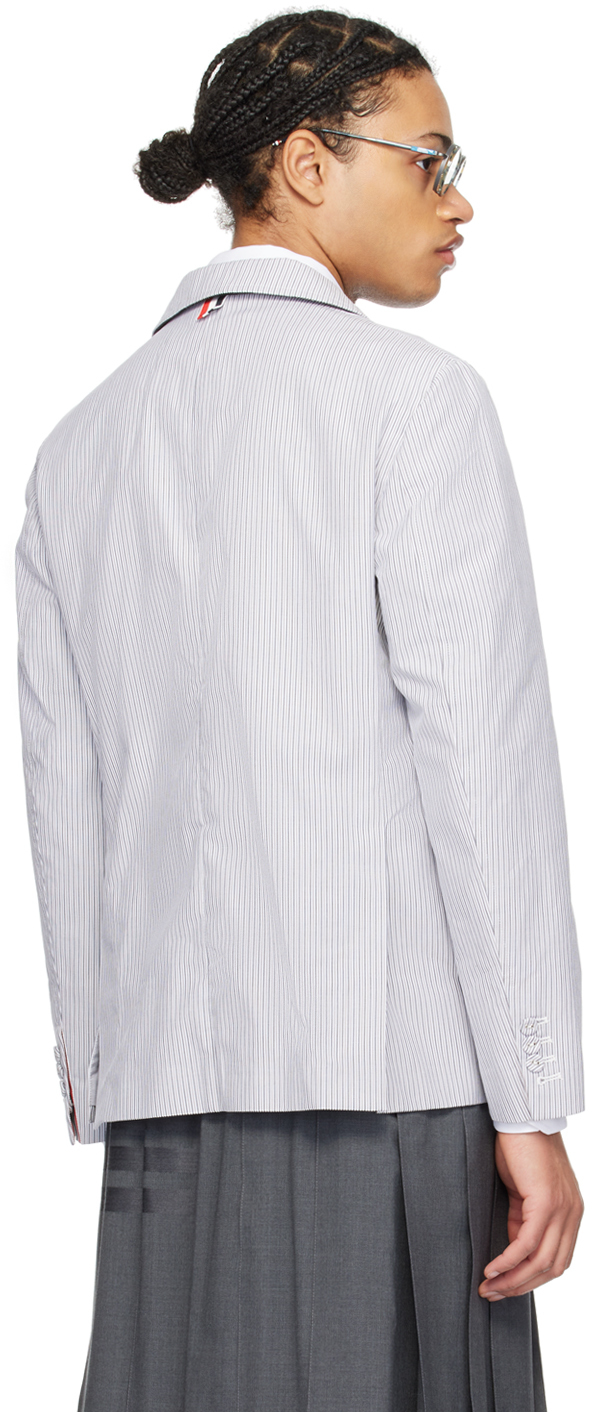 Thom Browne Unconstructed Cotton Blazer In 035 Med Grey
