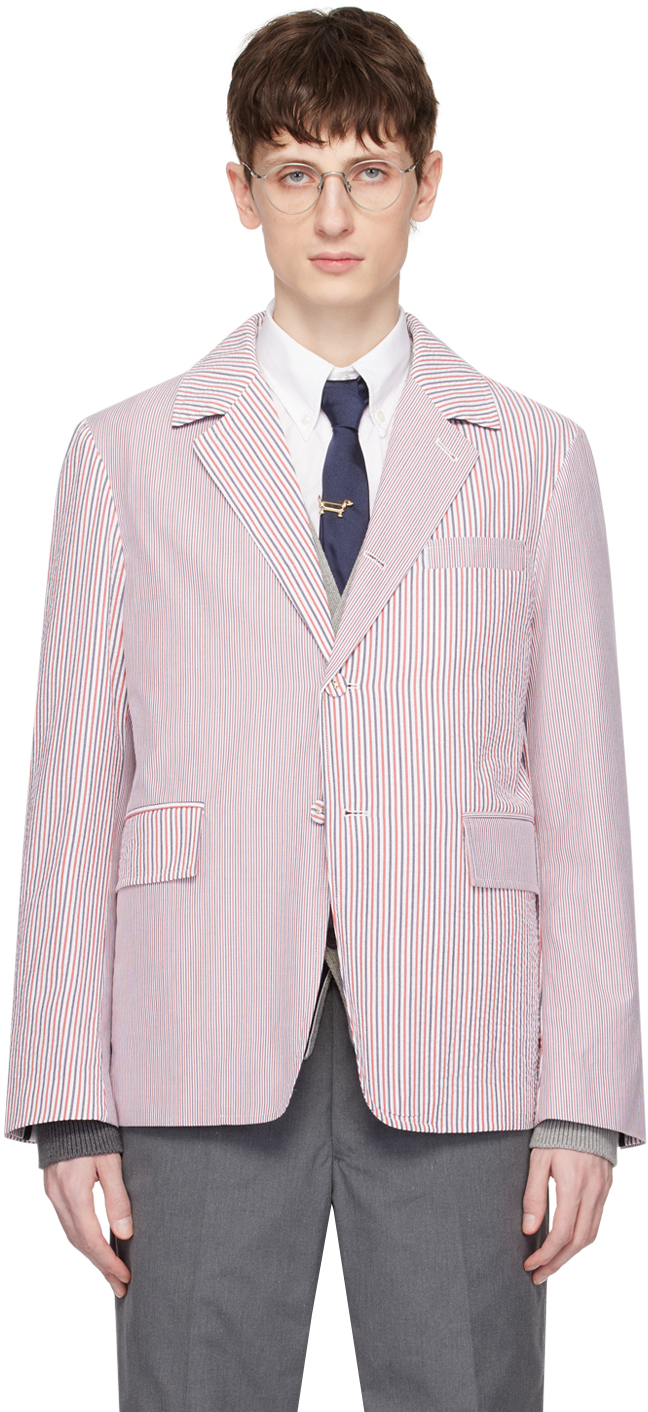 Shop Thom Browne Multicolor Unconstructed Blazer In 960 Rwbwht