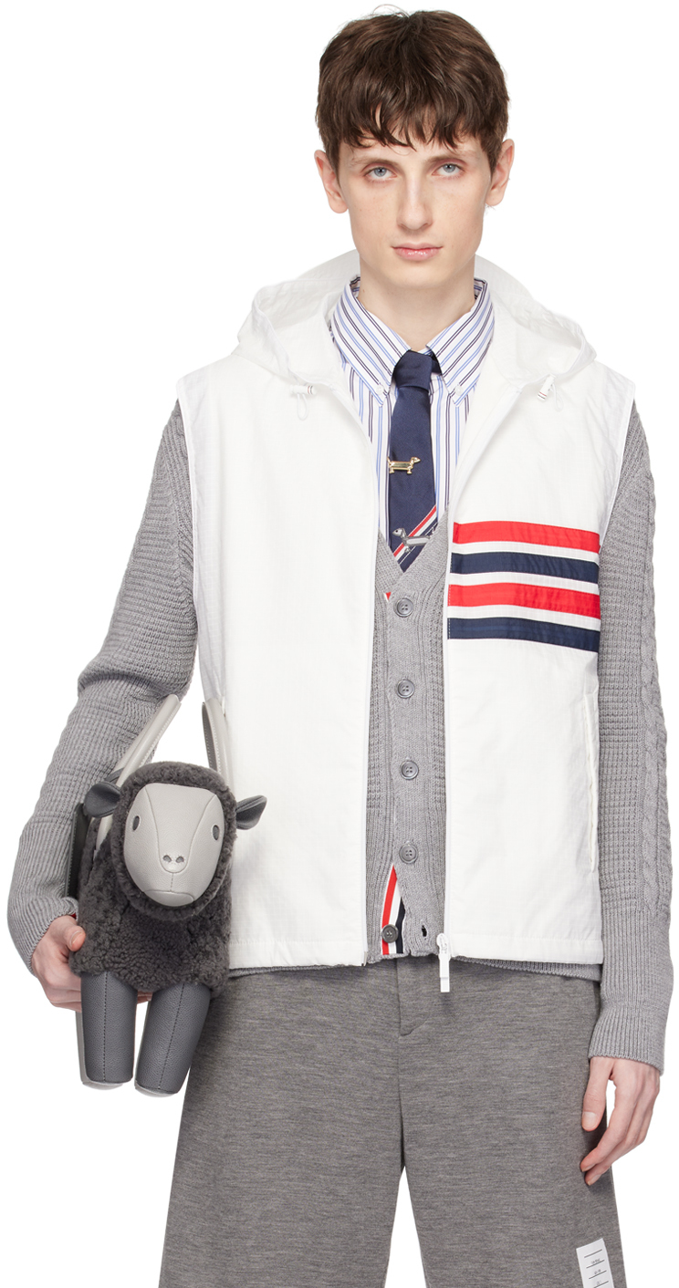 Thom Browne White Striped Vest