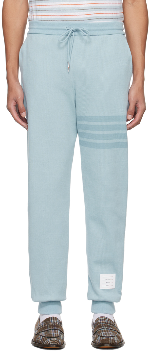 Shop Thom Browne Blue 4-bar Sweatpants In 480 Light Blue